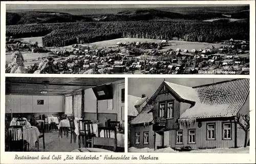 Ak Hahnenklee Bockswiese Goslar im Harz, Restaurant, Cafe Zur Wiederkehr
