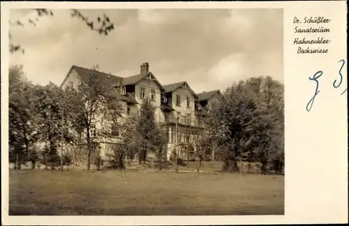 Ak Hahnenklee Bockswiese Goslar im Harz, Dr. Schüßler Sanatorium