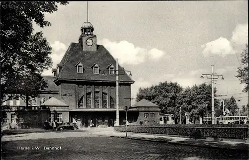 Ak Herne im Ruhrgebiet, Bahnhof