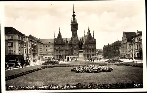 Ak Elbląg Elbing Westpreußen, Friedrich Wilhelm Platz, Rathaus