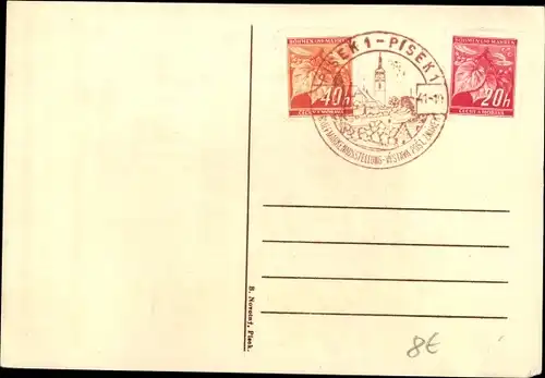 Künstler Ak Písek Pisek Südböhmen, Briefmarkenausstellung 1941