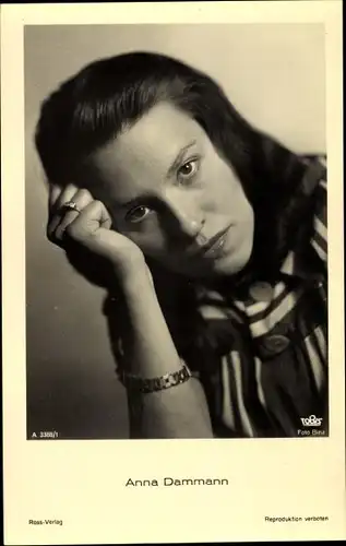 Ak Schauspielerin Anna Dammann, Portrait