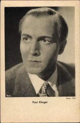 Ak Schauspieler Paul Klinger, Portrait