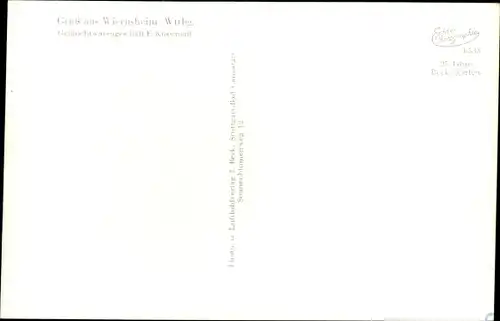 Ak Wiernsheim im Enzkreis, Gemischtwarenhandlung, Blick auf den Ort