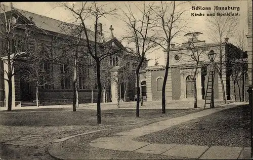 Ak Annaburg Sachsen Anhalt, Schloss, Kirche, Speisesaal