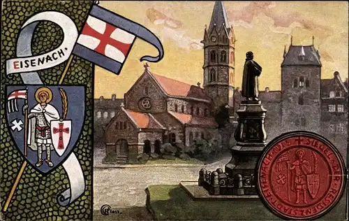 Wappen Künstler Ak Lutherstadt Eisenach in Thüringen, Stadtpartie, Siegel