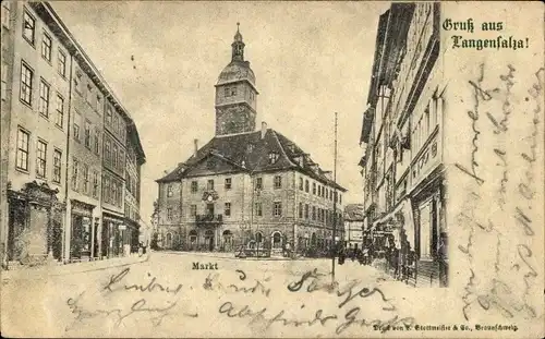 Ak Bad Langensalza in Thüringen, Markt