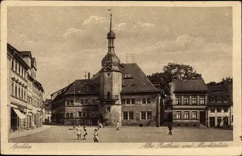 Ak Apolda in Thüringen, Blick auf das Alte Rathaus und den Marktplatz