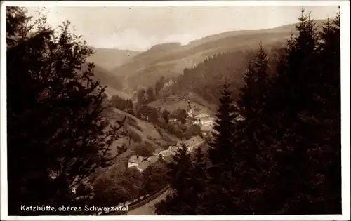 Ak Katzhütte im Schwarzatal, Talpanorama, Wald