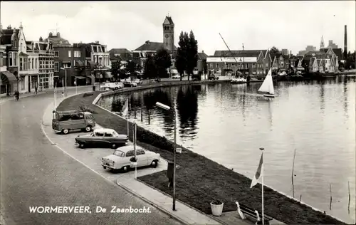 Ak Wormerveer Nordholland, De Zaanbocht, Waterzicht