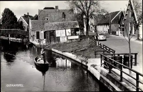 Ak Oudkarspel Nordholland, Dorpsgezicht, Waterzicht