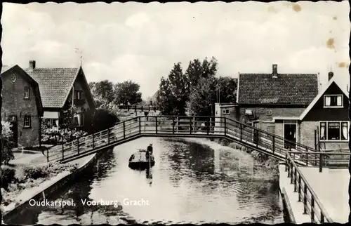 Ak Oudkarspel Nordholland, Voorbrug Gracht