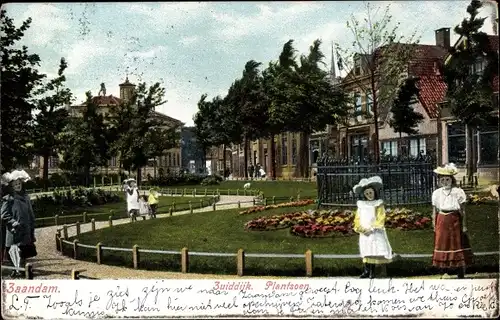Ak Zaandam Zaanstad Nordholland, Zuiddijk Plantsoen