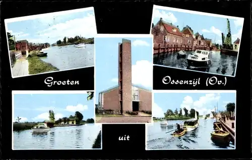 Ak Ossenzijl Overijssel, Ruderboote, Motorboot