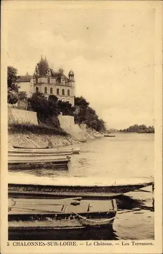 Ak Chalonnes sur Loire Maine et Loire, Le Chateau, Les Terrasses