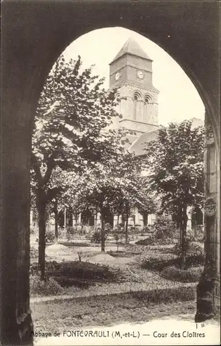 Ak Fontevrault Maine-et-Loire, Abbaye, Cour des Cloitres