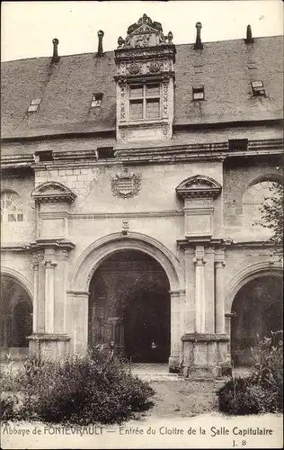 Ak Fontevrault Maine-et-Loire, Abbaye, Entree du Cloitre de la Salle Capitulaire