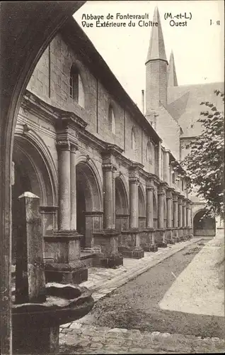 Ak Fontevrault Maine-et-Loire, Abbaye, Vue Exterieure du Cloitre