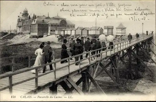 Ak Calais Pas de Calais, Passerelle du Casino