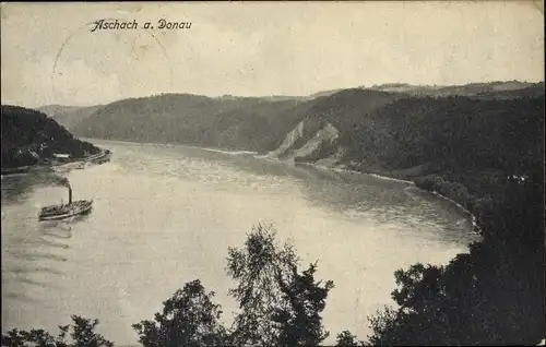 Ak Aschach an der Donau Oberösterreich, Blick auf die Donau