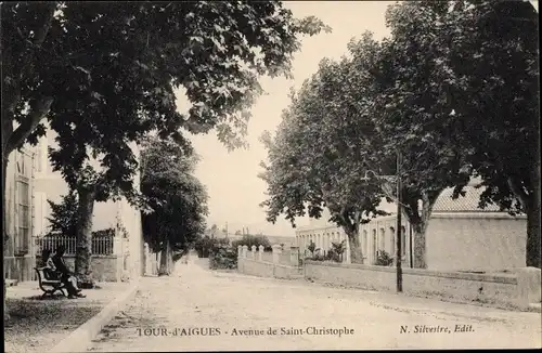 Ak La Tour d'Aigues Vaucluse, Avenue de Saint Christophe