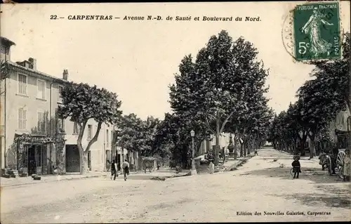 Ak Carpentras Vaucluse, Avenue Notre Dame de Sante et Boulevard du Nord