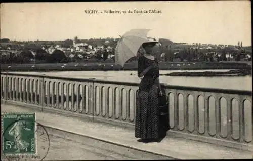 Ak Vichy Allier, Bellerive, vu du Pont de l'Allier