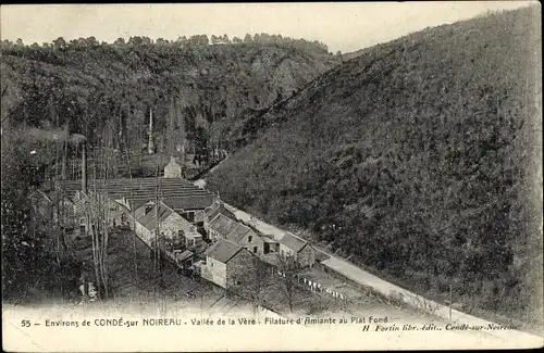 Ak Condé sur Noireau Calvados, Vallee de la Vere, Filature d'Amiante au Plat Ford