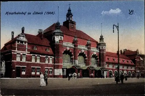 Ak Lübeck in Schleswig Holstein, Hauptbahnhof