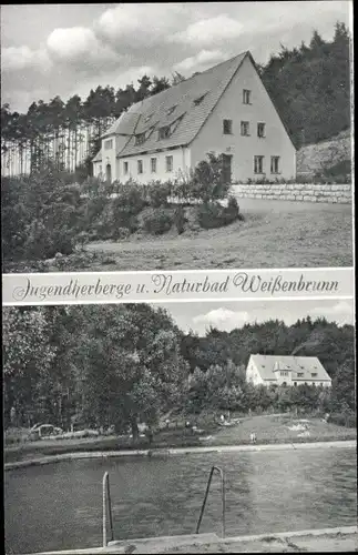 Ak Weißenbrunn in Oberfranken, Jugendherberge, Naturbad