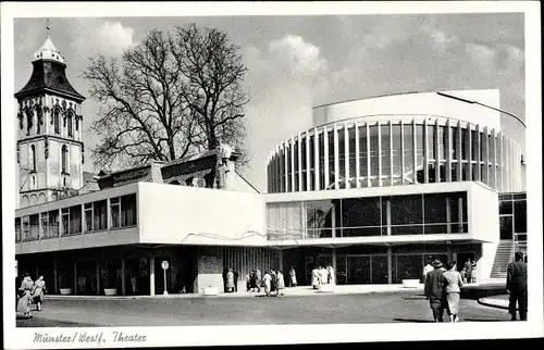 Ak Münster in Westfalen, Partie am Theater