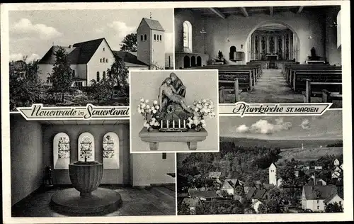 Ak Neuenrade Sauerland, Pfarrkirche St. Marien, Jesu Maria Plastik