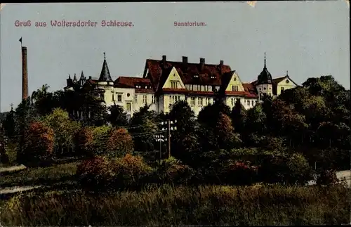 Ak Woltersdorf bei Berlin, Woltersdorfer Schleuse, Sanatorium