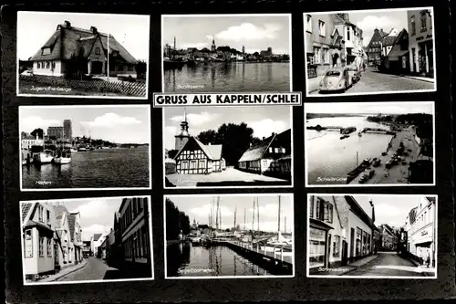 Ak Kappeln an der Schlei, Jugendherberge, Hafen, Gesamtansicht, Straßenpartien