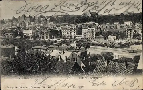 Ak Flensburg in Schleswig Holstein, Blick von Jürgensby