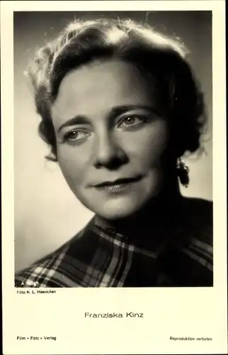 Ak Schauspielerin Franziska Kinz, Portrait, Film Foto Verlag A 3894 1