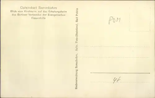 Ak Sarbinowo Sorenbohm Pommern, Erholungsheim Berliner Verband der Evangelischen Frauenhilfe