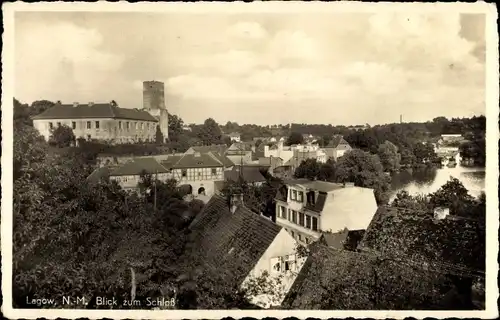Ak Łagów Lagow Neumark Ostbrandenburg, Ortsansicht mit Schloss
