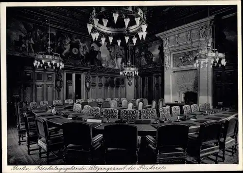 Ak Berlin Tiergarten, Reichstagsgebäude, Sitzungssaal des Reichsrats