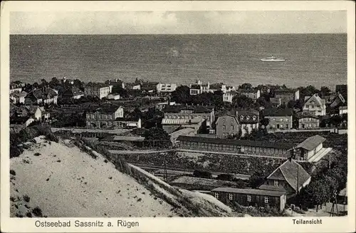 Ak Sassnitz auf Rügen, Teilansicht, Meeresblick