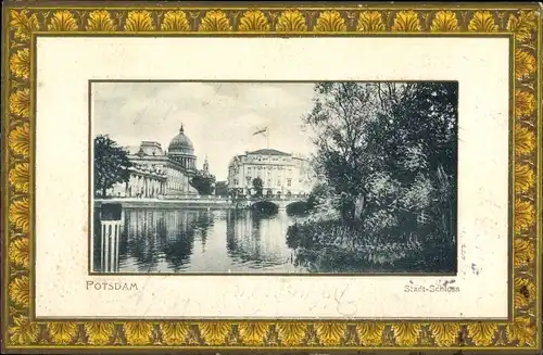 Passepartout Präge Ak Potsdam in Brandenburg, Stadt-Schloss