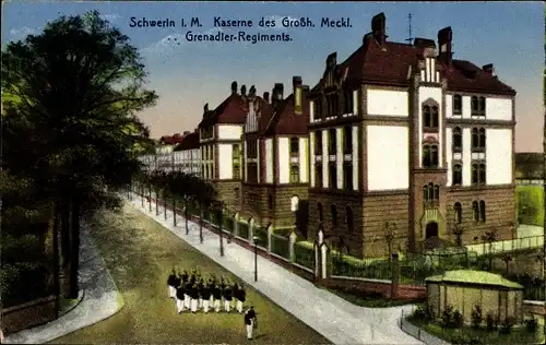 Ak Schwerin in Mecklenburg Vorpommern, Kaserne des Großh. Meckl. Grenadier Regiments