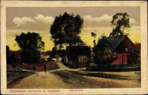 Ak Ostseebad Ückeritz auf Usedom, Dorfstraße