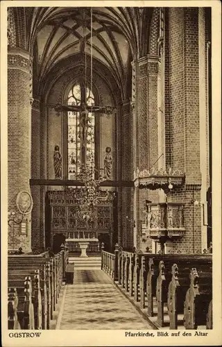 Ak Güstrow in Mecklenburg, Pfarrkirche, Altar