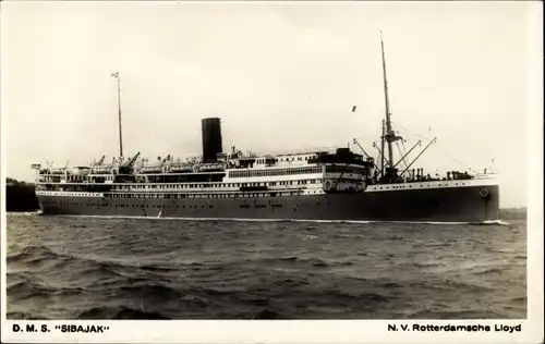 Ak Dampfschiff DMS Sibajak, Koninklijke Rotterdamsche Lloyd, KRL