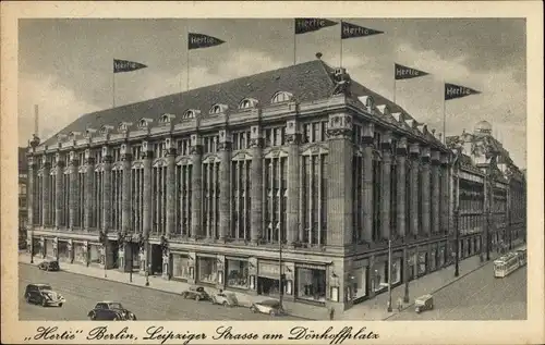 Ak Berlin Mitte, Kaufhaus Hertie, Leipziger Straße Dönhoffplatz