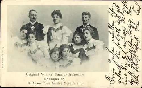 Ak Orchester, Wiener Damen, Donauperien