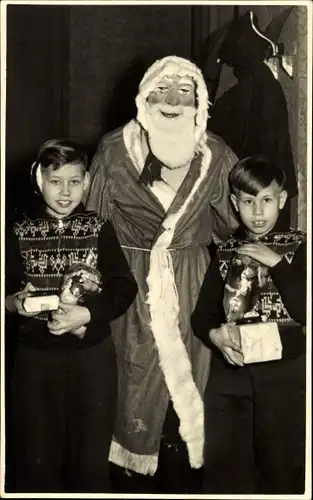 Foto Weihnachtsmann, Kinder, Geschenke, Bescherung