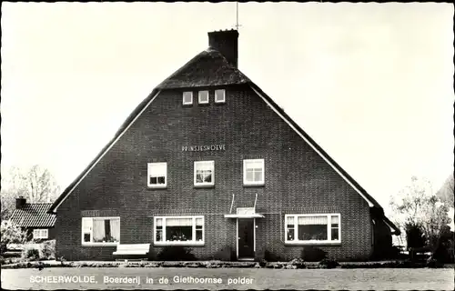 Ak Scheerwolde Overijssel Niederlande, Boerderij in de Giethoornse polder