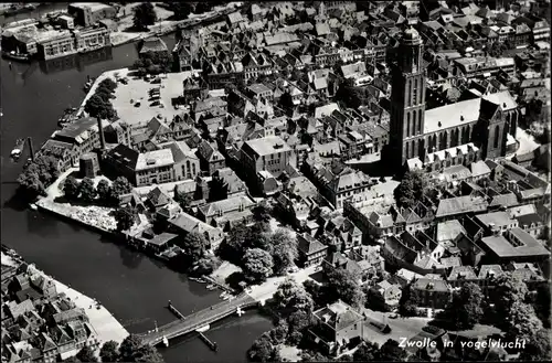 Ak Zwolle Overijssel Niederlande, Flugbild, In Vogelvlucht